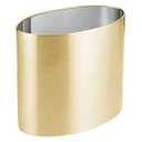 mDesign Stainless Steel Metal Oval Trash Can, 7.9 Liter/ 2.09 Gallon Wastebasket, Garbage Basket Bin for Bathroom, Bedroom, Kitchen, Home Office, Holds Waste and Recycle, Mirri Collection, Soft Brass