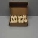 Disposable Bamboo Cutlery Set - 350 PCS Bamboo Utensil Set with 120 Compostable Forks, 120 Spoons, and 110 Knives - Disposable Cutlery Set for Outdoor, Party, Camping & More