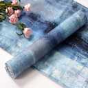 Blue and Grey Placemats Set of 4 Modern Abstract Art Placemats Heat Resistant Non-Slip Artwork Dining Placemats Washable Table Mats for Home Kitchen (Blue and Grey, 18"X12")