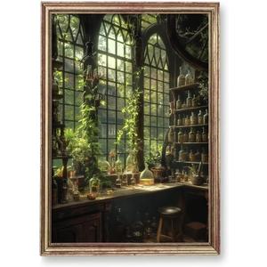 Dark Academia Artwork Vintage Gothic Canvas Wall Art Laboratory Pictures Medieval Castle Painting Dark Victorian Art Prints Gothic Castle Wall Art Vintage Victorian Poster for Wall 16x24inch No Frame (16L" x 24W")