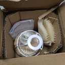 KUNJOULAM Pleated Table Lamp, Modern Bedside Nightstand Lamp with Beige Lampshade Rattan Metal Base, Desk Light for Bedroom Living Room Home Office Decor with E12 Bulb