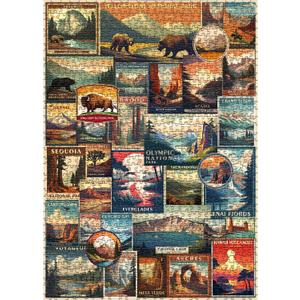 Vintage National Parks Puzzle for Adults 1000 Pieces, Travel Poster Landscape Puzzle Including Yellowstone Zion Acadia Yosemite, Nature Jigsaw Puzzles Scenery Mountain Scene