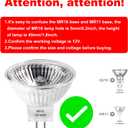 MR16 Halogen Bulbs 2 Pin, 12V 50W 6 Packs Halogen Light Bulbs Gu5.3 Base Dimmable with Clear Glass Cover, 2700K Warm White for Landscape Lights, Track Lights, Fiber Optics, Desk Lamps