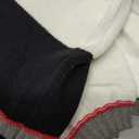 Womens Cute Colorful Sweater Knit Striped Crewneck Long Sleeve Loose Pullover Swaters Tops (Large, White)