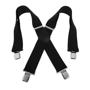FRCOLOR Men's Black Suspenders Adjustable Elastic Straps and Strong Clips Back and Casual Wear Versatile and Comfortable for Outdoor Activities Wide Straps