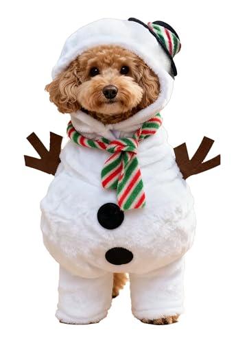 IOICYBF Pet Costume for Small Dogs Cats,Halloween Hoodies Winter Puppy Coat Outfits Funny Pajamas Clothes for Christmas Party,Snowman M