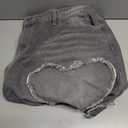 High Waisted Wide Leg Jeans, Heart Pattern Distressed Denim (3X, Gray)