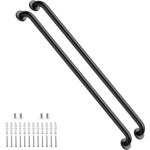 ZUEXT 2 Pack 42 Inch Extra Long Matte Black Bathroom Grab Bars, 1.25" Dia