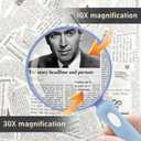 3 x Lakei Magnifying Glass 10X Handheld Reading Magnifying Glass, 90mm Shatter Resistant Lens, Non-Slip Rubber Handle, Suitable for Elderly Reading, Natural Exploration and Science Hobby(Black)