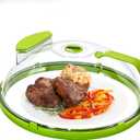 Microwave Cover for Food, 12 Inch Plastic Microwave Splatter Cover with Handle Water Storage Box and Adjustable Steam Vents Holes Microwave Plate Covers for Plates Bowls and Cups