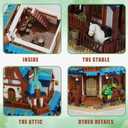 Mini Bricks 1767PCS Fairy Tale Medieval Vintage Post Station Building Blocks, Creative Ideals Village House Architecture Building, Best Halloween for 14+ Boys, Girls or Kids Adults