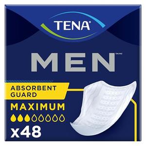 Pack of 3, Tena Incontinence Guards for Men, Moderate Absorbency, 48 Count per pack.