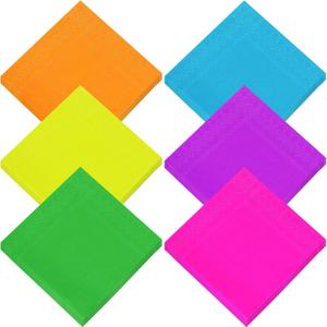 Resinta 120 Pieces Cocktail Napkin Paper Napkins 2 Ply Party Supplies, 6 Colors (Fuschia, Apple Green, Tangerine, Blue, Purple, Yellow)
