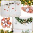 Namalu Boho 24 Pcs 1.57 Inches Velvet Ornaments for Christmas Tree Decor, Mini Flocked Christmas Balls Decoration Glitter Hanging Tree Ornaments for Holiday Rustic Modern Party Decor