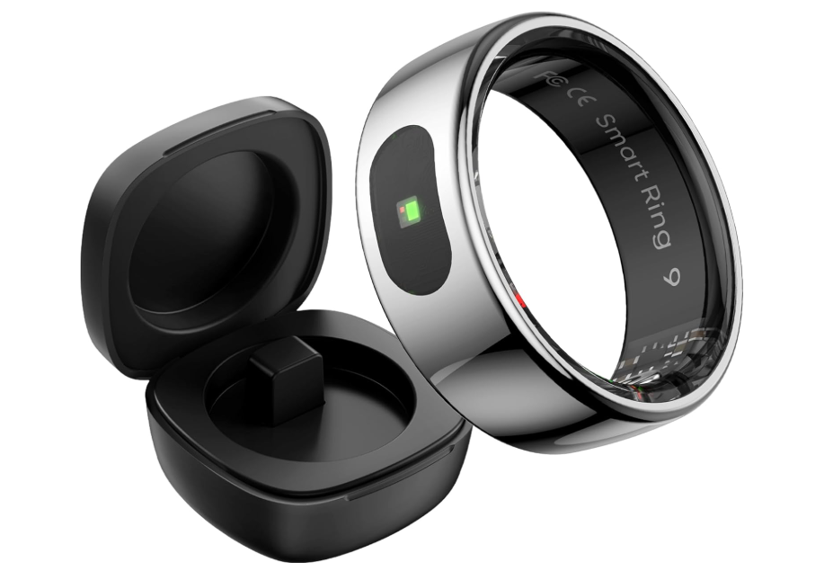 Smart Ring Health Ring with Touch Button Message Reminder Ring Heart Rate Monitor Sleep Ring Exercise Modes Activity Tracker Smart Rings for Android & iOS Phone  (Size 9)