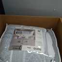 Stratford Park Grey 7 Piece Comforter Set, Jacquard Patchwork King Size Bedding Set, All Season Bedding, Matching Pillows, Shams, Bed Skirt