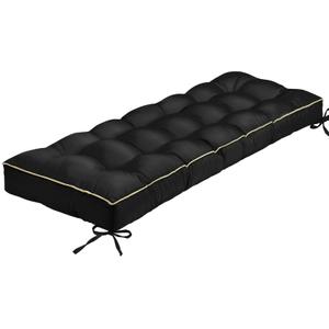 TaiBest Outdoor Bench Cushion, Tufted Patio Seat Pad for Garden Bench, Porch Swing, Indoor/Outoor Furniture (Black, 60X18X5)