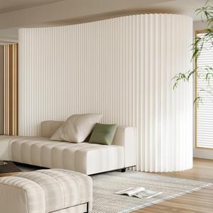 Folding Paper Room Divider, Portable Paper Partition Wall Adjustable Privacy Divider Screen for Room Separation, Office Studio Living Room Decorative (White, 1x1m)