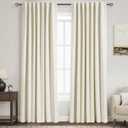 Full Black Out Warm Beige Window Curtains 84 Inches Long for Bedroom Back Tab Rod Pocket 100% Blackout Noise Cancelling Sun Blocking 2 Panels for Sliding Door Boho Farmhouse Curtain Drapes 52x84