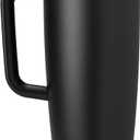 Owala FreeSip Tumbler Insulated Stainless Steel Water Bottle with Built-in Straw and Side Handle, For Travel, Work, School, and Sports, 40oz, BPA Free, Leak Proof, Very, Very Dark