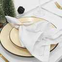 PurpleEssences Set of 12 Hemstitch Cloth Dinner Napkins 100% Cotton - Soft Durable Washable - Ideal for Wedding Spring Easter Summer - Perfect Everyday Use Table Linen 18x18 - White