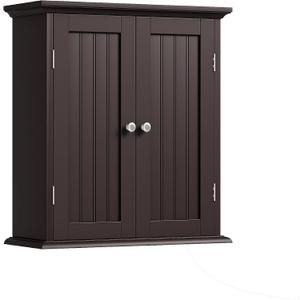 ChooChoo Bathroom Wall Cabinet, Over The Toilet Space Saver Storage Cabinet, Medicine Cabinet with 2 Door and Adjustable Shelves, Cupboard