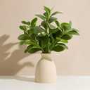 16" Artificial Eucalyptus Stems Potted Plant Indoor Fake Plants - Realistic Greenery with Vase, Small Artificial Office Desk Plants in Pots for Home Decor Weddings Centerpieces