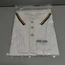 Men's Golf Polo Shirts Short Sleeve Striped Casual Polo Shirts for Men Dry Fit Tennis T-Shirt Tops (White, S)