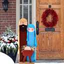 Weysat 35.43" H Christmas Outdoor Nativity Scene Porch Decor Wooden Merry Christmas Christian Vertical Porch Sign Welcome Front Door Standing Rustic Tall Welcome Sign Nativity Scene Wall Decorations