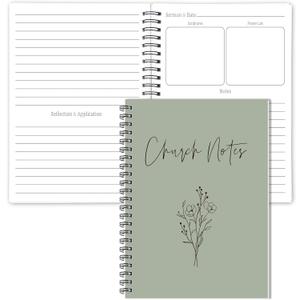 Church Notes Journal Sermon & Podcast Christian Notebook Guided Journal to Write Key Points, Bible Verses, Notes, and Application for Men and Women Gift Idea(Dark Green)