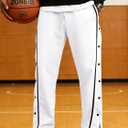 Men's Youth Tear Away Sweatpants Loose Fit Snap Button Athletic Jogger Basketball Pants with Pockets