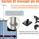 RV Ladder Mounting Kit Compatible with Starlink Gen 3 / V3, 11ft Telescopic Pole with Gen 3 Adapter & Mounting Bracket, Fits 0.51.2 Inch RV Ladder Rails