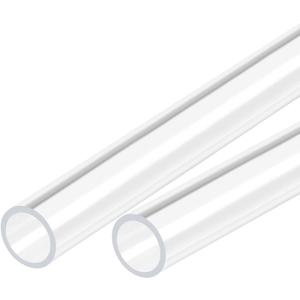 MECCANIXITY Acrylic Pipe Clear Rigid Round Tube 16mm(5/8") ID 20mm(0.8") OD 18" for Lamps and Lanterns, Water Cooling System 2pcs