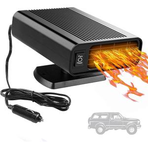 Car Heater - Portable Car Heater Fan with 360 Rotatable Base, 12V Car Heater 150W, Quick Defrosting & Demisting for Windshield, Universal for Truck/SUV/Car (Cigarette Lighter Plug)