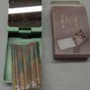 BS-MALL Travel Makeup Brush Set Foundation Powder Concealers Eye Shadows Makeup Set with LED light Mirror 14 Pcs (Green)