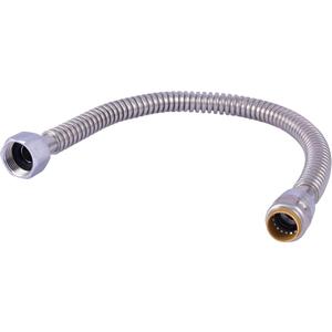 SharkBite Max 3/4 Inch x 1 Inch FIP x 24 Inch Stainless Steel Corrugated Flexible Water Softener Connector, Push to Connect Brass Plumbing Fitting, PEX Pipe, Copper, CPVC, PE-RT, HDPE, URSS3086FX24