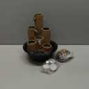 Alpine Corporation WCT202 Indoor Tabletop Tiered Water Fountain Featuring 3 Candles for Desktop and Table, 11", Brown