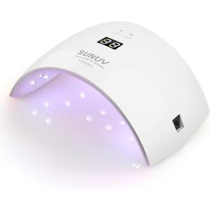 SUNUV UV Light for Nails, Dryer for Gel Polish with Sensor 2 Timers and Display SUN9X Plus UV Nail Lamp Pink