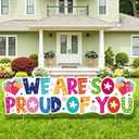 Colorful Welcome Home Decorations We Are so Proud of You Yard Sign with Stakes for Homecoming Military Congratulations Army Navy Patriotic Lawn Garden Yard Party Veterans Day Supplies