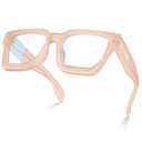 VISOONE Blue Light Blocking Glasses with TR90 Rectangle Frame and Chic Preppy Look for Women Men RIVER