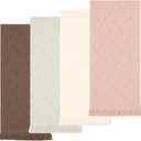 4 Pack Bathroom Hand Towel Set Decorative Hand Towels Absorbent Soft Face Towels Boho Kitchen Towels Farmhouse Bathroom Decor Versatile Bath Towels for Hotel SPA Gym Gift 14" x 30", 100% Cotton (Beige,light Gray,pink,coffee)