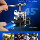 OMT 45 Flaring Tool Kit, Single Flare Set For 1/8" To 3/4" Tubing | Steel And Aluminum Alloy Build, Self-Centering Yoke, Burnishing Cone, Tubing Cutter And Deburring Tool