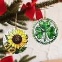 3 x Christmas Ornaments, Shamrock Ornament, Christmas Tree Ornaments, Xmas Decorations, Holiday Decorations, Irish Gifts for Women Men, Irish Shamrock Gift, Holiday Party Gifts, and Xmas Gift Ideas