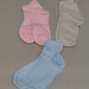 Janmercy 3 Pairs Aloe Socks Moisturizing Spa Infused Gel Sleeping Fuzzy Dry Feet Non Slip Lotion Socks for Women Men Repairing Softening Dry Cracked (Pink, Blue, Gray)