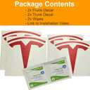 Logo Decal Overlay Stickers for Tesla Model Y (2020 to 2025), Standard Wrap, 4-pc Set (Gloss Red)
