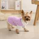 Dog Sweater for Small Dogs Argyle Cable Knit Turtleneck Pullover Winter Clothes for Boys Girls Stretch Chihuahua Yorkie Puppy Christmas Doggie Pet (S, Purple)