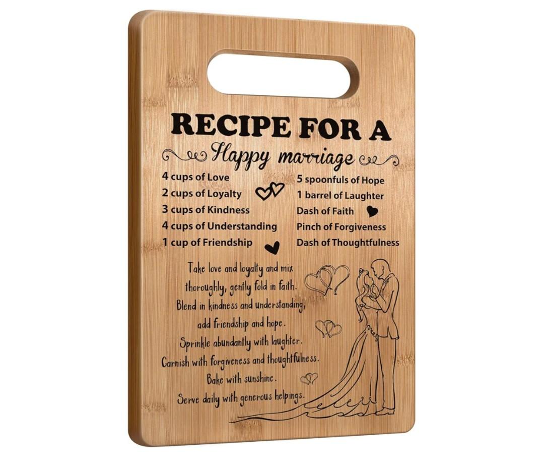 Wedding Gift for Couple 2026, Bridal Shower Gifts for Bride and Groom Engagement, Happy Marriage Cutting Board, Gifts for Wedding Shower, Newlywed Mr and Mrs Gifts Bride to Be Gifts