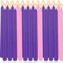 24 Count Advent Candles, 10 Inch Purple and Pink Christmas Wreath Candles - 18 Purple & 6 Pink Complete 24-Day Advent Candle Set for Church, Home Decor, Long-Lasting Holiday Season Candle