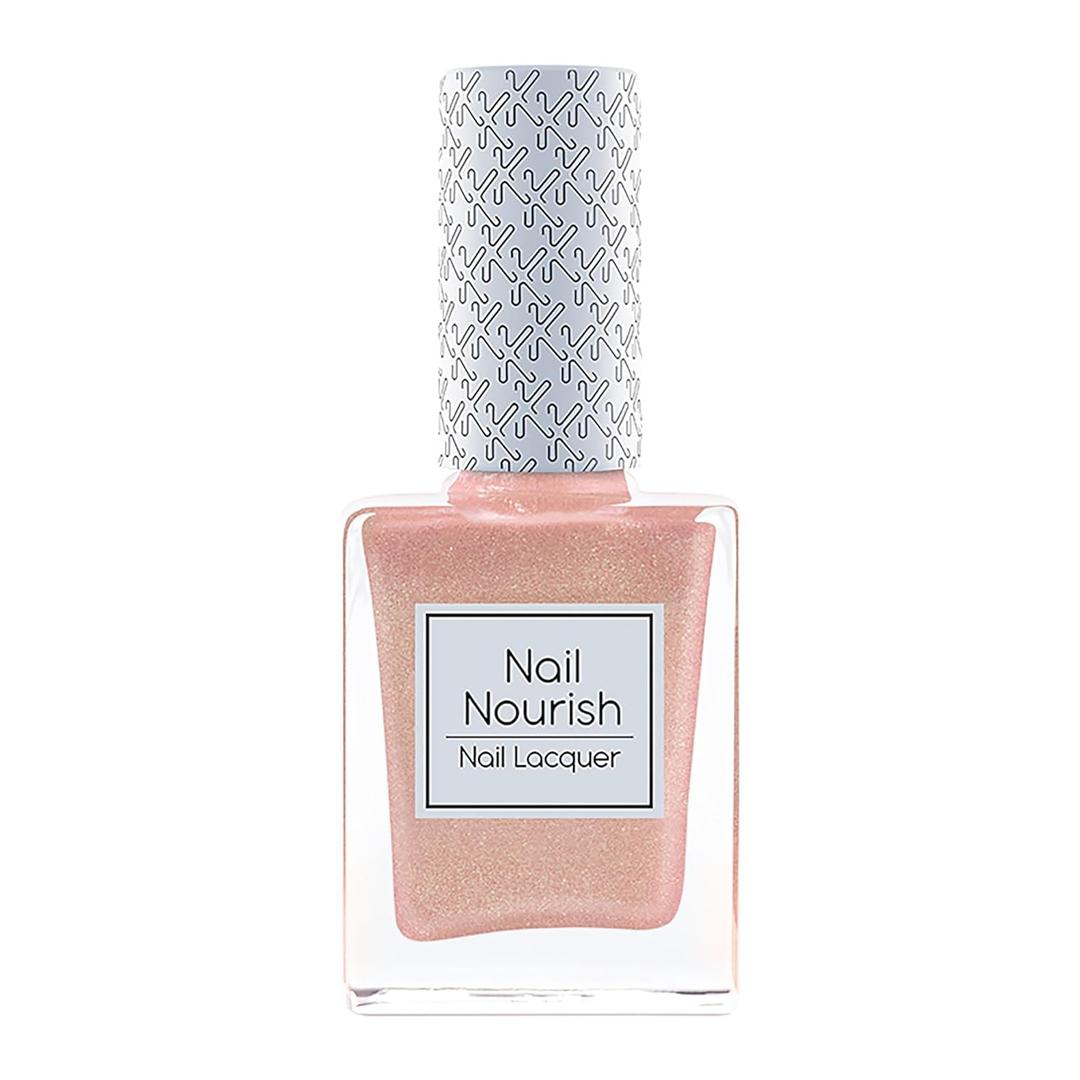 Kay Beauty Nail Nourish Glitter Pastel Nail Enamel Polish, Rose Gold Sparkle, 0.3 oz - Quick Dry - Gel Effect - Lustrous Shine - Hydrating - Chemical Free - Rich in Calcium, Avocado Oil, Vitamin E