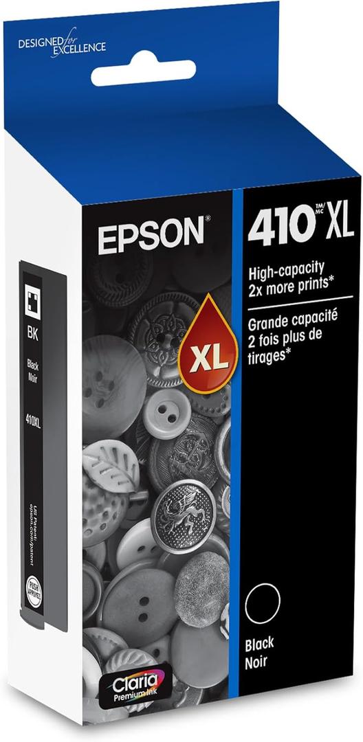 EPSON 410 Claria Premium Ink High Capacity (T410XL020) Works with Expression XP-530, 630, 640, 7100, 830 (Black)